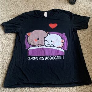 Mitao Cat Black Graphic Tee